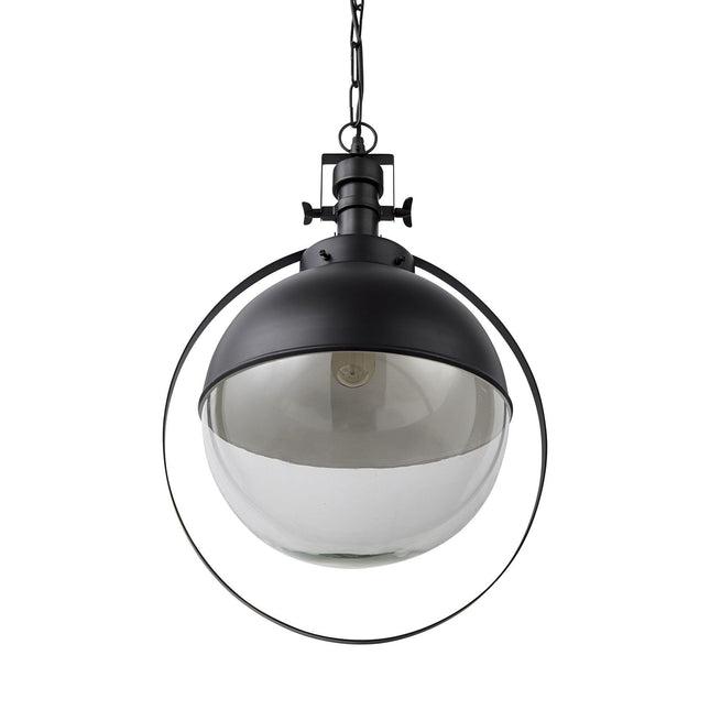 Black Metal Sphere Pendant Hanging Light Pendants TriadCommerceInc   