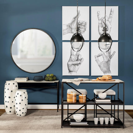 Black Metal Sphere Pendant Hanging Light Pendants TriadCommerceInc   