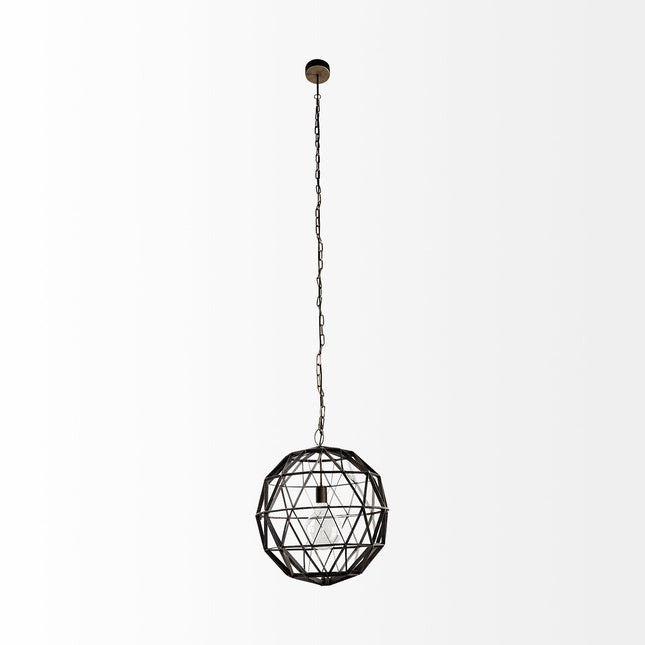 Black Metal Geometric Globe Hanging Light Home Decor > Lighting > Ceiling Lights > Pendant Lights TriadCommerceInc