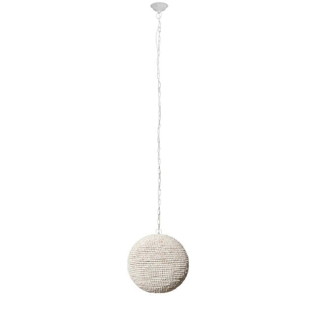 Whitewash Beaded Ball Hanging Light Home Decor > Lighting > Ceiling Lights > Pendant Lights TriadCommerceInc