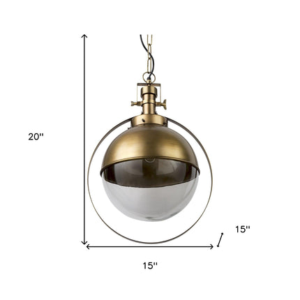 Gold Metal Sphere Pendant Hanging Light Pendants TriadCommerceInc   
