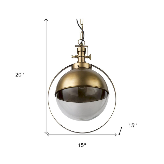 Gold Metal Sphere Pendant Hanging Light Pendants TriadCommerceInc   