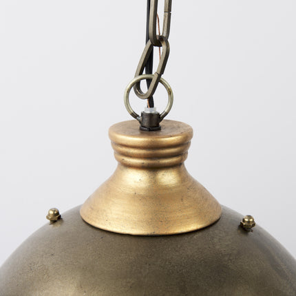 Distressed Bronze Metal Dome Hanging Light Pendants TriadCommerceInc   