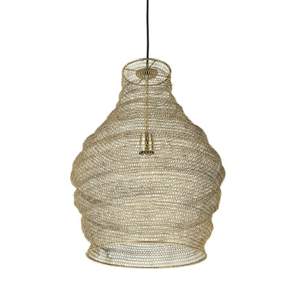Gold Metal Wire Mesh Hanging Pendant Light Pendants TriadCommerceInc   