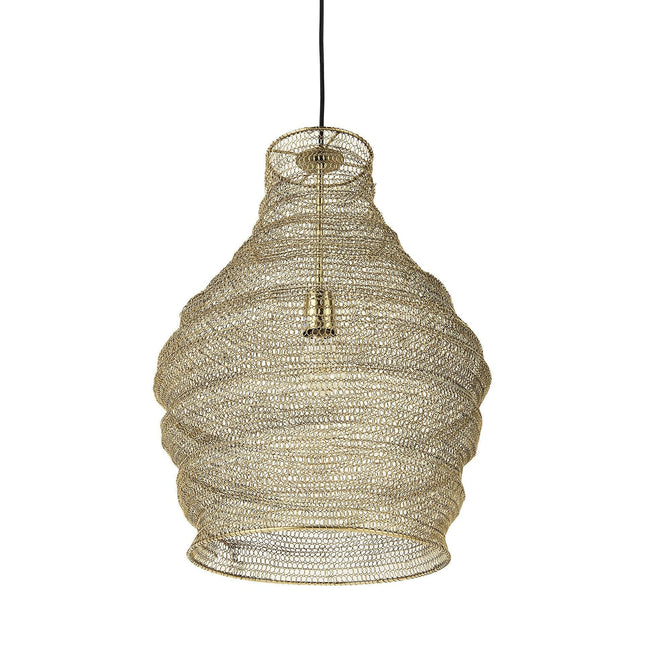 Gold Metal Wire Mesh Hanging Pendant Light Pendants TriadCommerceInc   