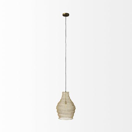 Gold Metal Wire Mesh Hanging Pendant Light Pendants TriadCommerceInc   