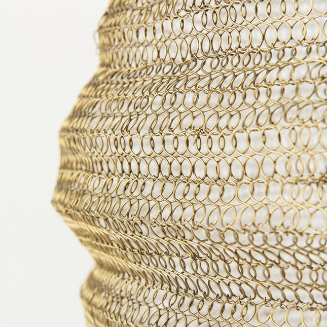 Gold Metal Wire Mesh Hanging Pendant Light Pendants TriadCommerceInc   