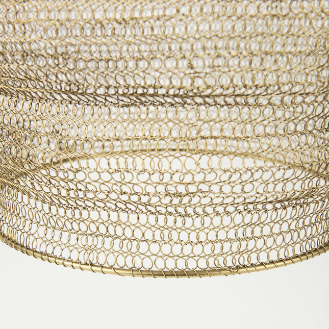 Gold Metal Wire Mesh Hanging Pendant Light Pendants TriadCommerceInc   