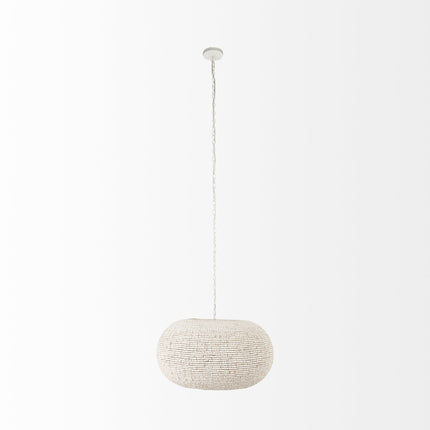 Whitewashed Beaded Chandelier – Hanging Ceiling Light for Boho Farmhouse Decor Home Decor > Lighting > Ceiling Lights > Chandelier TriadCommerceInc