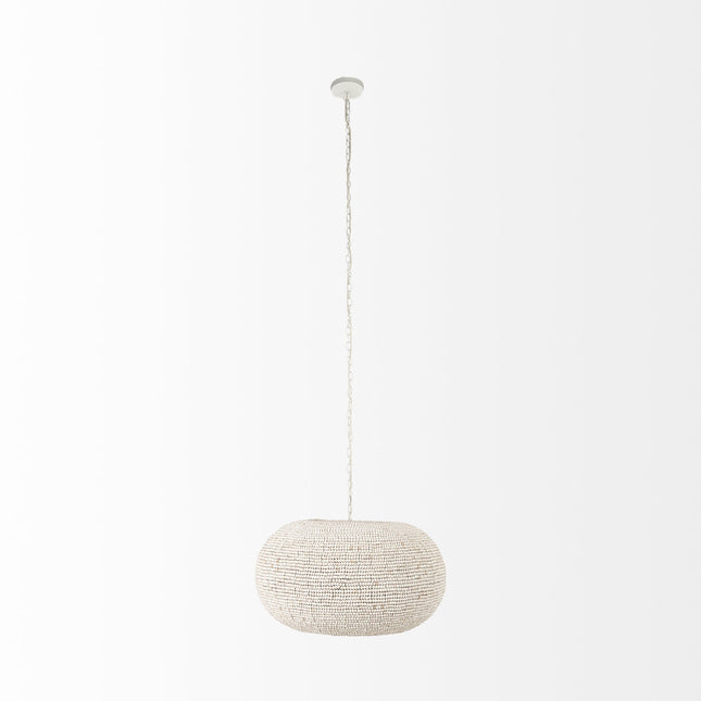 Whitewashed Beaded Chandelier – Hanging Ceiling Light for Boho Farmhouse Decor Home Decor > Lighting > Ceiling Lights > Chandelier TriadCommerceInc