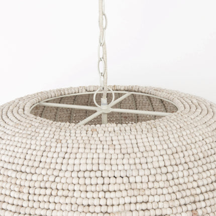 Whitewashed Beaded Chandelier – Hanging Ceiling Light for Boho Farmhouse Decor Home Decor > Lighting > Ceiling Lights > Chandelier TriadCommerceInc