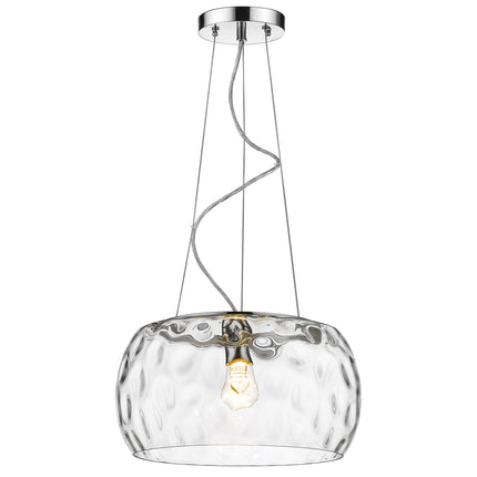 Mystere 1-Light Polished Chrome Pendant With Dimpled Glass Shade Home Decor > Lighting > Ceiling Lights > Pendant Lights TriadCommerceInc Default Title