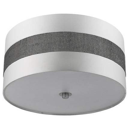 Harmony 3-Light Metallic Silver Pendant With Crystal Platinum Sheen Shade Home Decor > Lighting > Ceiling Lights > Pendant Lights TriadCommerceInc