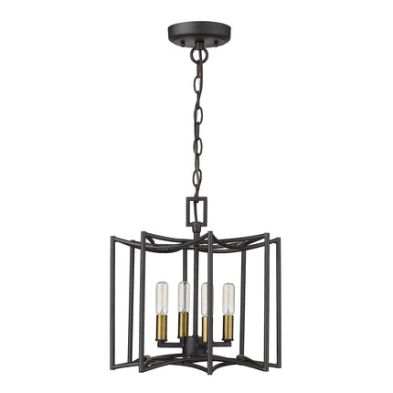 Rhian 4-Light Matte Black Pendant Pendants TriadCommerceInc Default Title  