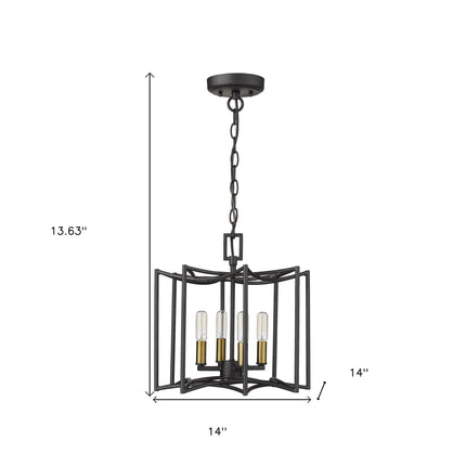 Rhian 4-Light Matte Black Pendant Pendants TriadCommerceInc   