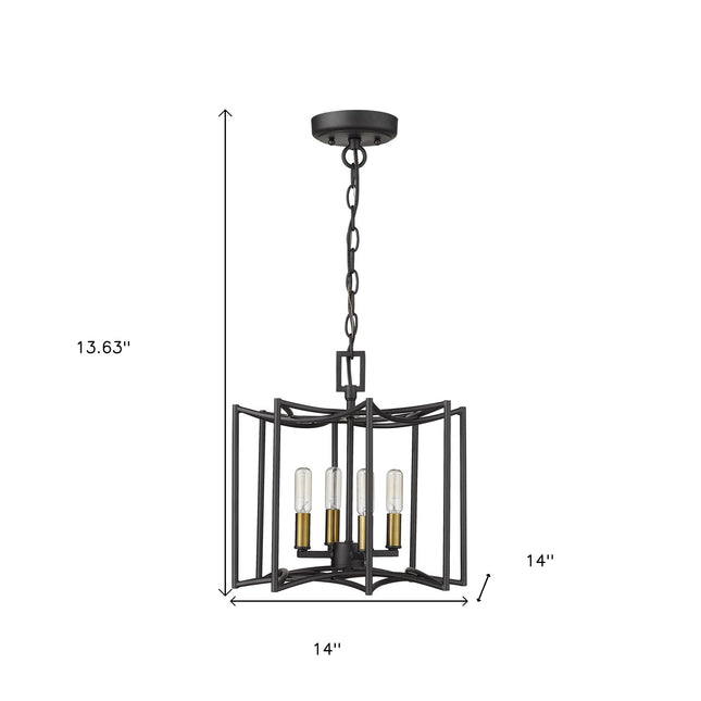 Rhian 4-Light Matte Black Pendant Pendants TriadCommerceInc   