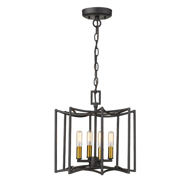 Rhian 4-Light Matte Black Pendant Pendants TriadCommerceInc   