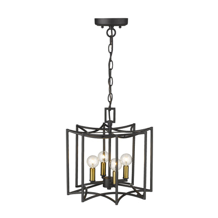 Rhian 4-Light Matte Black Pendant Pendants TriadCommerceInc   