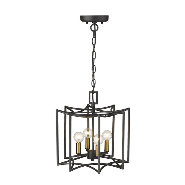 Rhian 4-Light Matte Black Pendant Pendants TriadCommerceInc   