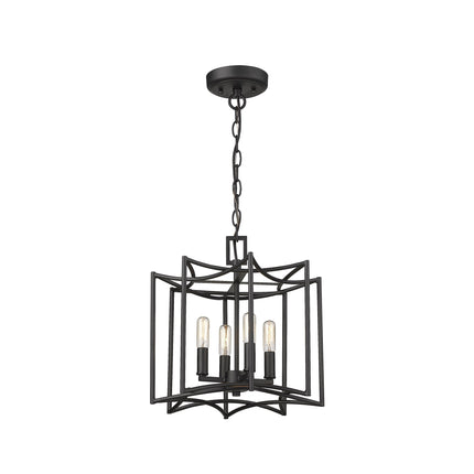 Rhian 4-Light Matte Black Pendant Pendants TriadCommerceInc   