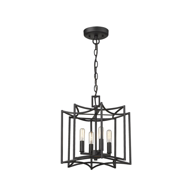 Rhian 4-Light Matte Black Pendant Pendants TriadCommerceInc   