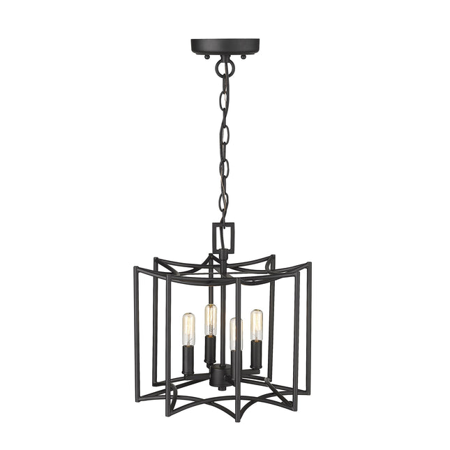 Rhian 4-Light Matte Black Pendant Pendants TriadCommerceInc   