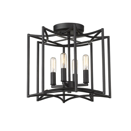 Rhian 4-Light Matte Black Pendant Pendants TriadCommerceInc   
