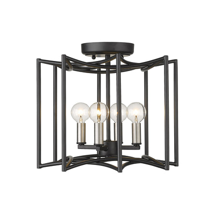 Rhian 4-Light Matte Black Pendant Pendants TriadCommerceInc   