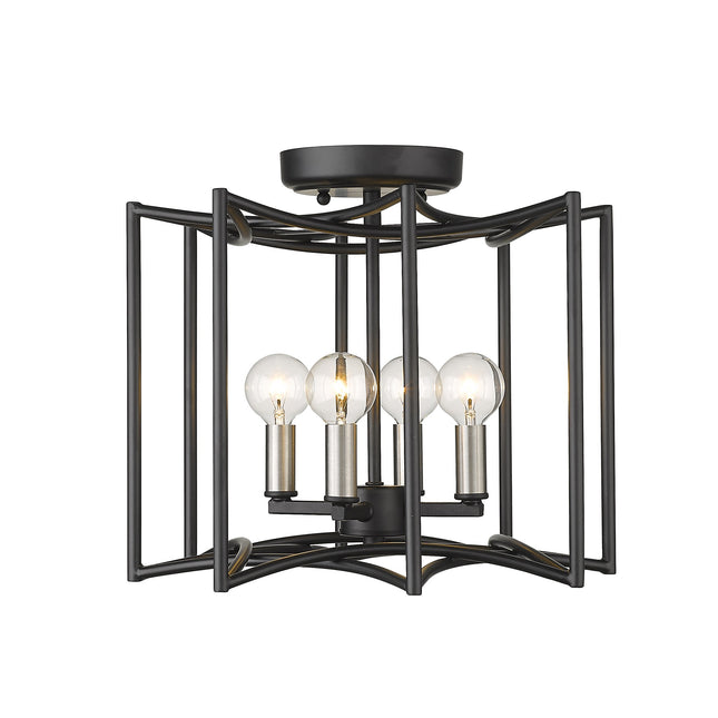 Rhian 4-Light Matte Black Pendant Pendants TriadCommerceInc   