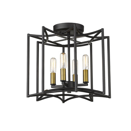 Rhian 4-Light Matte Black Pendant Pendants TriadCommerceInc   