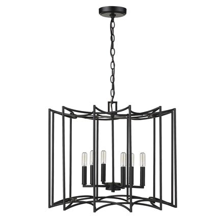 Rhian 8-Light Matte Black Pendant Pendants TriadCommerceInc Default Title  