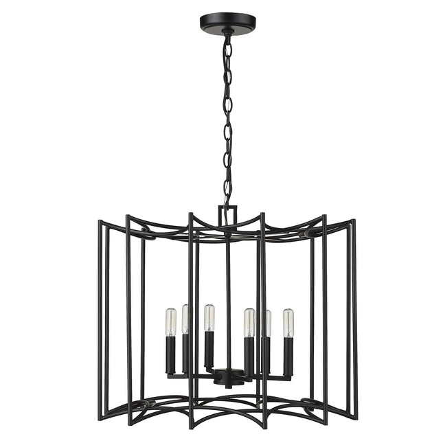 Rhian 8-Light Matte Black Pendant Pendants TriadCommerceInc Default Title  