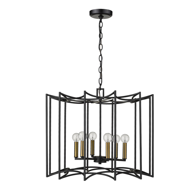Rhian 8-Light Matte Black Pendant Pendants TriadCommerceInc   