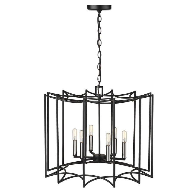 Rhian 8-Light Matte Black Pendant Pendants TriadCommerceInc   