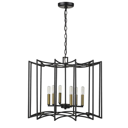 Rhian 8-Light Matte Black Pendant Pendants TriadCommerceInc   