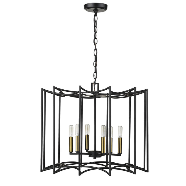 Rhian 8-Light Matte Black Pendant Pendants TriadCommerceInc   