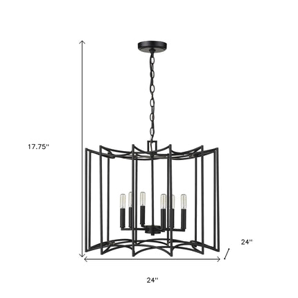 Rhian 8-Light Matte Black Pendant Pendants TriadCommerceInc   