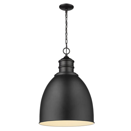Colby 1-Light Matte Black Pendant Light with Gloss White Interior Shade Home Decor > Lighting > Ceiling Lights > Pendant Lights TriadCommerceInc Default Title