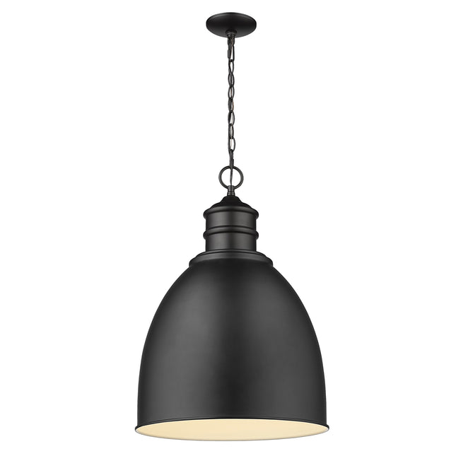 Colby 1-Light Matte Black Pendant Light with Gloss White Interior Shade Home Decor > Lighting > Ceiling Lights > Pendant Lights TriadCommerceInc Default Title