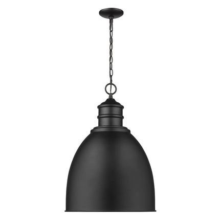 Colby 1-Light Matte Black Pendant Light with Gloss White Interior Shade Home Decor > Lighting > Ceiling Lights > Pendant Lights TriadCommerceInc