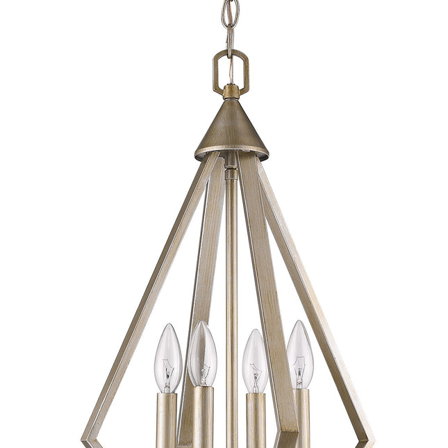 Easton 4-Light Washed Gold Pendant With Crystal Bobeches Pendants TriadCommerceInc   