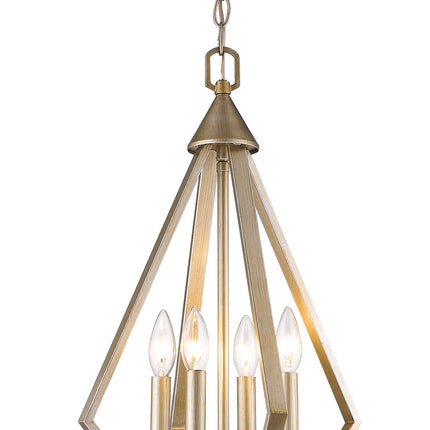 Easton 4-Light Washed Gold Pendant With Crystal Bobeches Pendants TriadCommerceInc Default Title  