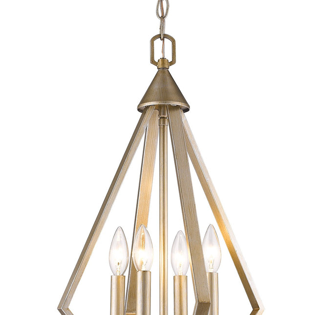Easton 4-Light Washed Gold Pendant With Crystal Bobeches Pendants TriadCommerceInc Default Title  