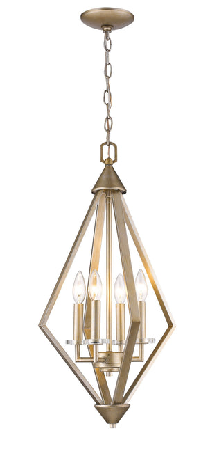Easton 4-Light Washed Gold Pendant With Crystal Bobeches Home Decor > Lighting > Ceiling Lights > Pendant Lights TriadCommerceInc Default Title