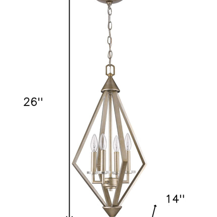 Easton 4-Light Washed Gold Pendant With Crystal Bobeches Pendants TriadCommerceInc   