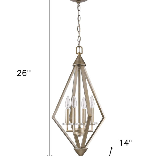 Easton 4-Light Washed Gold Pendant With Crystal Bobeches Pendants TriadCommerceInc   