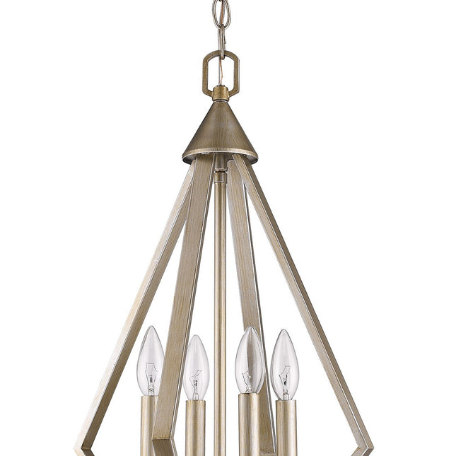 Easton 4-Light Washed Gold Pendant With Crystal Bobeches Pendants TriadCommerceInc   