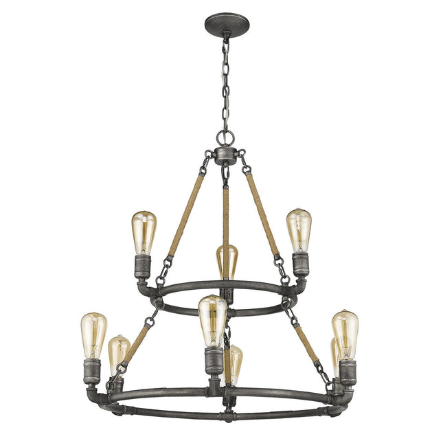 Grayson 9-Light Antique Gray Chandelier Home Decor > Lighting > Ceiling Lights > Chandelier TriadCommerceInc