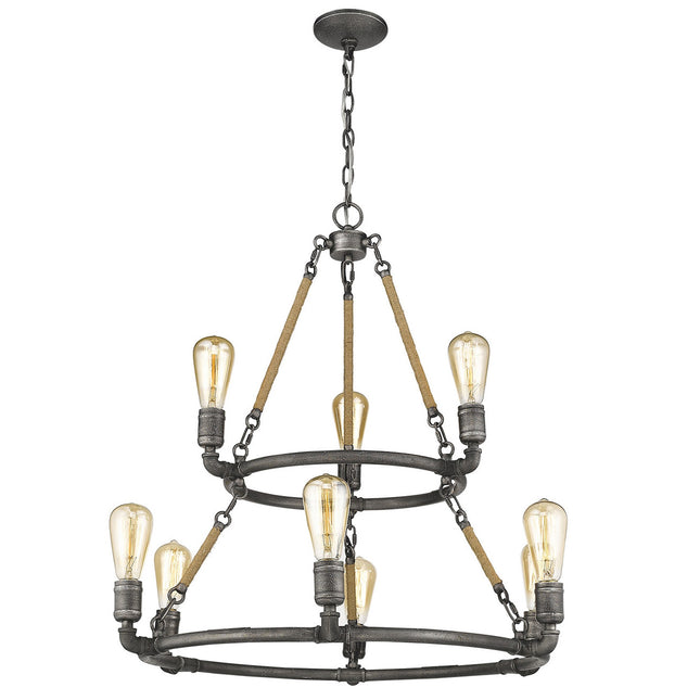 Grayson 9-Light Antique Gray Chandelier Home Decor > Lighting > Ceiling Lights > Chandelier TriadCommerceInc