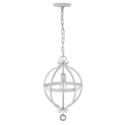 Callie 1-Light Country White Pendant Light with Crystal Accents Home Decor > Lighting > Ceiling Lights > Pendant Lights TriadCommerceInc Default Title
